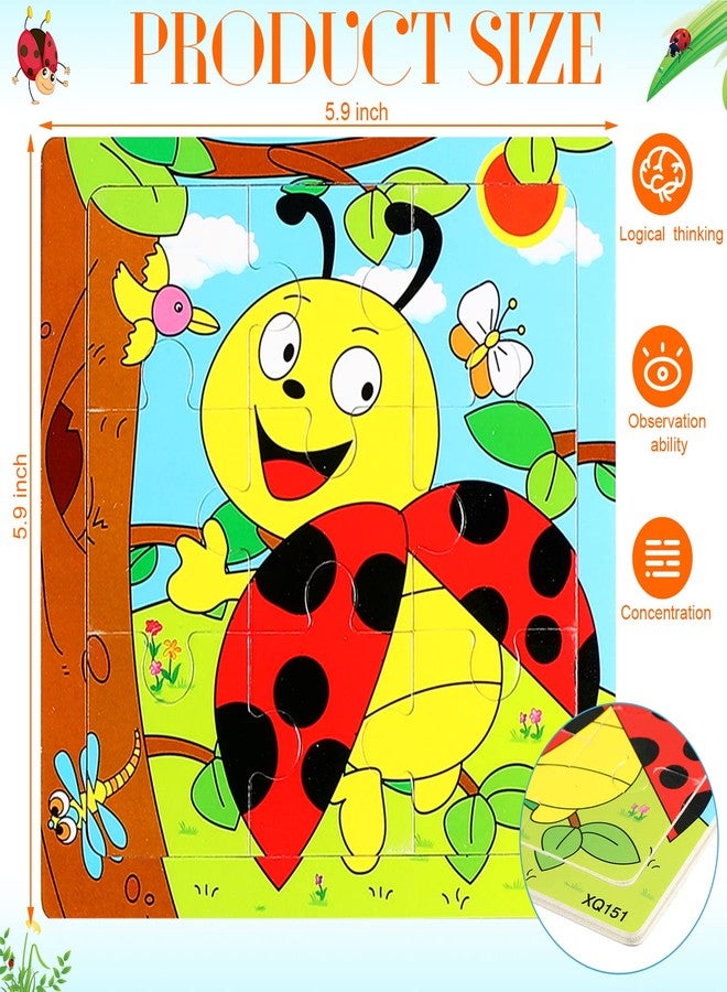 Yunsailing 40 Pack Wooden Puzzles for Kids Ages 3-5, Animals Jigsaw Puzzles for Toddlers Age 2-8, Preschool Educational and Learning Toys Gifts for Kids Children Birthday Party - Image 2